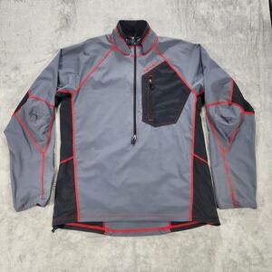 Beyond Jacket Mens XL Gray 1/2 Zip Softshell Pullover Windbreaker Made USA